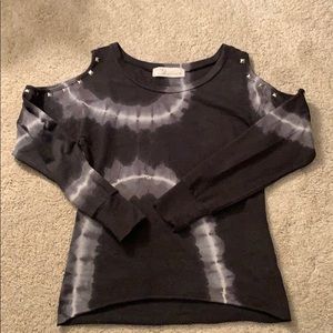 Tie dye cold shoulder Vintage Havana sweatshirt